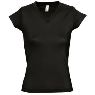 SOLs Womens/Ladies Moon V Neck Short Sleeve T-Shirt (Deep Black)