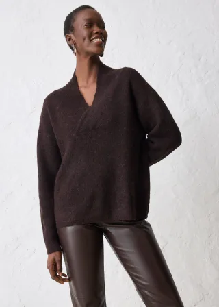 bonprix Pullover aus wärmendem Alpaka-Mix, braun, Gr.36/38 (S), weicher Pullover mit Alpakawolle, aus Wolle