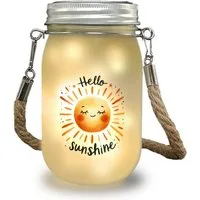 speecheese Dekolicht Sonne Freundschaft Solarlicht mit Spruch Hello sunshine