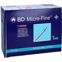 Becton Dickinson Feindosierspritze BD Micro-Fine+Insulinspritze 1ml U40 0,33x12,7mm, (Spar-Set, Weltweiter Bestseller, 100-St., Steril verpackt), latexfrei
