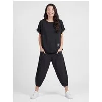 PEKIVESSA Jogginganzug Oversized Kurzarm Sweatanzug Set mit 7/8-Hose (2-tlg), Sweatshirt & Sweatpants 2-tlg.