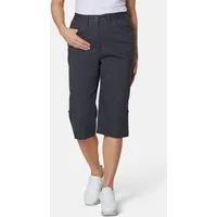 GOLDNER 7/8-Caprijeans Kurzgröße: Sportive Outdoorhose, elastischer Bund Krempelbare Freizeithose mit Taschen, Gürtelschlaufen und Knielänge