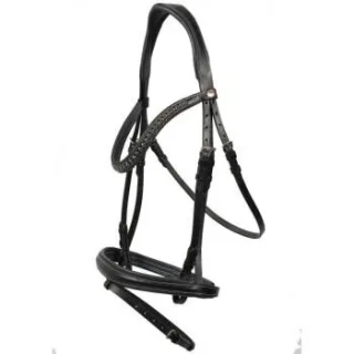 Hans Melzer Horse Equipment Hans Melzer Trense Badminton schwarz/silber WB EXTRA (KB-Kaltblut)