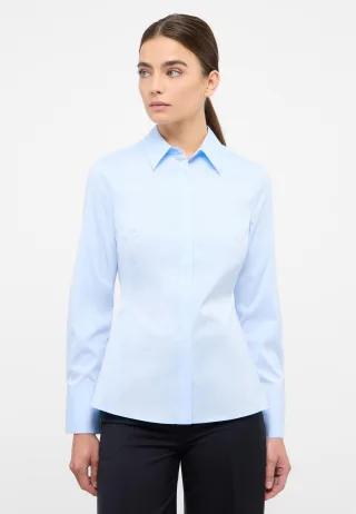 ETERNA - Bluse Popeline Langarm hellblau - Gr. - 42/Langarm