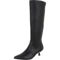 Ital-Design Elegante Stiefel mit Blockabsatz für Damen im Alltag Stiefel (90471391) Pfennig-/Stilettoabsatz Stiefel in Schwarz