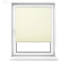 jalousiescout Plissee Pure Plissee Premium, 35 x 100 cm, creme, halbtransparent, ohne Bohren, verspannt, Klemmfix, Polyester-Stoff, blickdicht und lichtdurchlässig