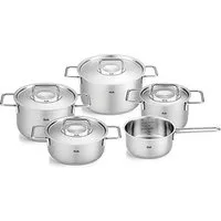 Fissler Topf-Set Fissler Pure Collection, Edelstahl 18/10 (Set, 5-tlg., Kochtopf 16/20/24 + Bratentopf 20cm + Stielkasserolle 16cm oD), Made in Germany
