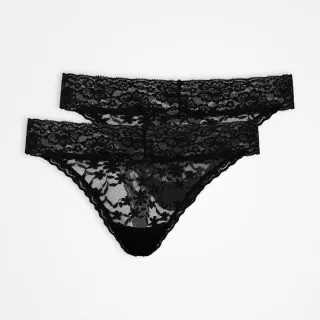 SNOCKS - Thong Lace Full black - Gr. - S