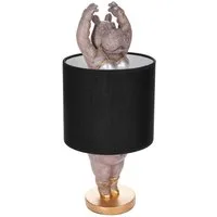 BRUBAKER Nachttischlampe Tischleuchte Nilpferd Ballerina, ohne Leuchtmittel, Motiv Lampe mit Keramikfuß, Höhe 43 cm