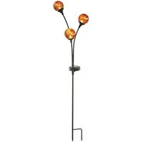 STAR TRADING LED Solarleuchte Solar Dekoration Trieste, Tageslichtsensor, LED fest integriert, bernsteinfarben, Dämmerungssensor, 3 LEDs, amberfarbenes Licht