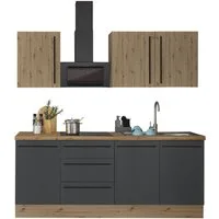 KOCHSTATION Küchenzeile Florida, Breite 210 cm, Softclose für Türen und Schubkästen, ohne E-Geräte