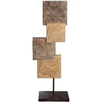 Casablanca by Gilde Dekoobjekt Skulptur quadratisch Esculpida naturfarben H. 69 cm (1 St)
