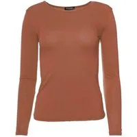 Muse Rundhalsshirt Basic Rundhals Langarmshirt Skinny Fit 1093-O