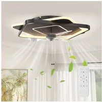 ibettertec Standventilator mit Licht und Fernbedienung, LED-Deckenventilator, mit 6 Geschwindigkeiten, 3 Farbtemperaturen