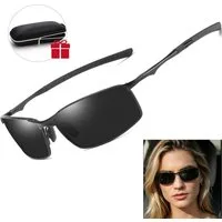 MOPUEA Sonnenbrille Polarisierte Sonnenbrille UV400 Schutz Outdoor Sport Brille (Sonnenbrille Outdoor Sport Herren Unisex robust leicht, Inklusive Etui, verstellbare Nasenpads, Federscharniere) Polarisierte HD-Linsen, Anti-Glanz, komfortabel