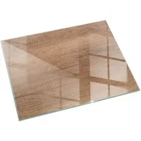 Tulup Bodenschutzplatte Braun Natürliches Holzmuster, Gehärtetem Glas Kaminbodenplatten