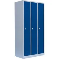 Steelboxx Spind Spind Garderobenschrank - 3 Abteile - 1800 x 885 x 500 mm (1-St) Komplett verschweißt und montiert
