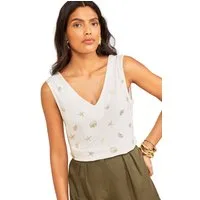 Love & Roses Blusentop Love & Roses Jersey-Trägertop mit Chiffon, Regular (1-tlg)