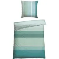 Schiesser Bettwäsche Endy Stripes aus weicher Baumwolle mit großen und kleinen Streifen, Renforcé, 2 teilig, Made in Green