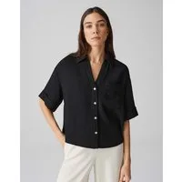 OPUS Kurzarmbluse FIORA Loose im Crinkle-Look