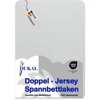 DUKAL Spannbettlaken Familienbett 270x200 300x200 cm, aus hochwertigem Doppel-Jersey, Doppel-Jersey, Gummizug: rundum, (1 Stück), 270x200 cm, mit Spannumrandung, 100% Baumwolle, Made in Germany