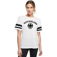 coole-fun-t-shirts Print-Shirt Deutschland Damen WM 2026 Fan T-Shirt Schwarz Weiß Oversize Mesh Trikot Deutschland Damen