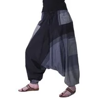 KUNST UND MAGIE Haremshose Damen Harem Hose Bunt Aladin Haremshose Pluderhose Pumphose Goa Hippie