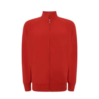 JHK - Sweatshirt Durchgehender Reißverschluss für Herren/Damen Unisex (Rot)