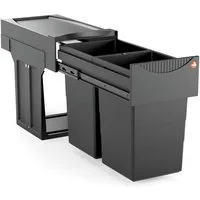 Hailo Mülleimer Hailo Abfallsammler 3666851 Tandem 2x 15 Liter Black Edition limitiert, Black Edition