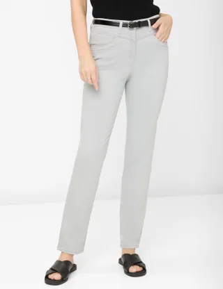 Raphaela by Brax Damen Five-Pocket-Hose Style LAURA NEW SMOKE, hellgrau, Gr. 50