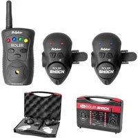 Delphin.sk elektronischer Bissanzeiger Wels Funk Bissanzeiger Set ROLER SHOCK 2+1 Waller Cat Black, (Spar-Set), hochwertige Stosssensoren an Bissanzeigern