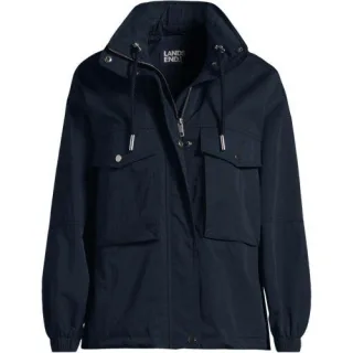 Wasserabweisende Soft Touch Baumwoll-Jacke, Damen,  Blau, Baumwolle/Nylon, by Lands' End