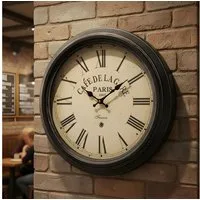 Levandeo® Wanduhr (Wanduhr XXL 47cm Metall Frankreich France Paris Café Nostalgie)