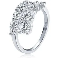 ROUGEMONT Silberring Extravaganter Moissanit Eternity Doppel-Ring 925 Silber Damen Ring, Echtschmuck