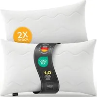 LILENO HOME Kopfkissen - gestepptes Kissen in verschiedenen Größen - Made in Germany, Füllung: 100% Polyester, Rückenschläfer, Seitenschläfer, Bauchschläfer, Spar-Set, 2er Set, Kopfkissen 40x90 cm, allergikergeeignet, Bettkissen oder Dekokissen