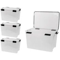 Kreher Aufbewahrungsbox Set: 4 x Box mit Dichtung 50 Liter Volumen