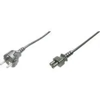 Deutsches Netzanschlusskabel schwarz, 1,20 Meter, "Micky Maus"-Stecker