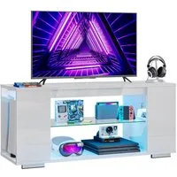 Pinmoco TV-Schrank tv lowboard, TV-Schrank mit 7 Lichtfarben, Stauraum, 120 cm lang