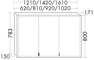 Burgbad Sp.-Schr.RL20 800x1210x171 RL20, SPVL120LPN688 SPVL120LPN688