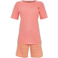 Ringella Shorty mit kleinem Motivdruck auf dem Oberteil und geringelter Shorts (2 tlg) 100% Baumwolle