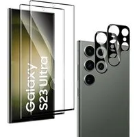 MSM Displayschutzfolie 2X 3D Schutzglas (Display + Kamera) für Samsung Galaxy S23 Ultra