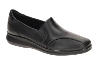 Clarks 26182968 4 Lynell Edge Damen Slipper Schwarz Leder Comfort Fu?bett