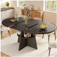 i@home Esstisch Ausziehbarer Tisch (1 Tisch), (110-150cm), mit offenem Ablagefach, platzsparender, abgerundete Ecken