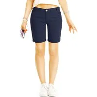 be styled Chinoshorts Kurze Low waist Chino Stoff Shorts in 2 Farben - Damen - j5L-2 unifarben