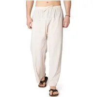 PANASIAM Wellnesshose Weite Baumwollhose mit Gummibund Schlupfhose im Stil einer Fischerhose bequeme Relaxhose als Rehahose, Yogahose oder auch im Homeoffice