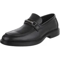 Coolwalk Herren Slipper mit Zierriemen elegant bequem Slipper (91977204) Blockabsatz Business-Schuhe in Schwarz