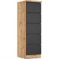 KOCHSTATION Vorratsschrank KS-Virginia,neu in verbesserter Ausführung (Stauraum, Softclose, mit CPL-Arbeitsplatte) Breite 60 cm, 5 Auszüge, Soft-Close-Funktion