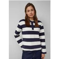 s.Oliver Sweatshirt Sweatshirt Gestreiftes Sweatshirt mit Polokragen