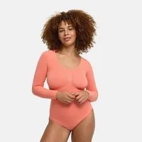 cfab Shaping-Body Bodysuit Sculpting Shapewear Longsleeve mit Slip-Coral-XL (1-tlg)