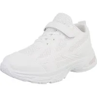 Ital-Design Sportlicher Kinderschuh mit Klettverschluss für Alltag Sneaker (89545354) Flach Freizeitschuhe in Weiß